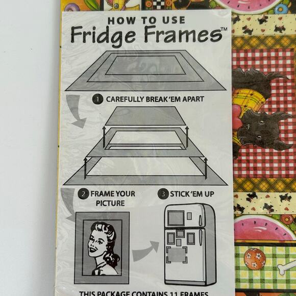 Mary Engelbreit Magnetic Fridge Frames 11pc Scottie Dogs 1998 ME Ink NIP - Picture 3 of 5